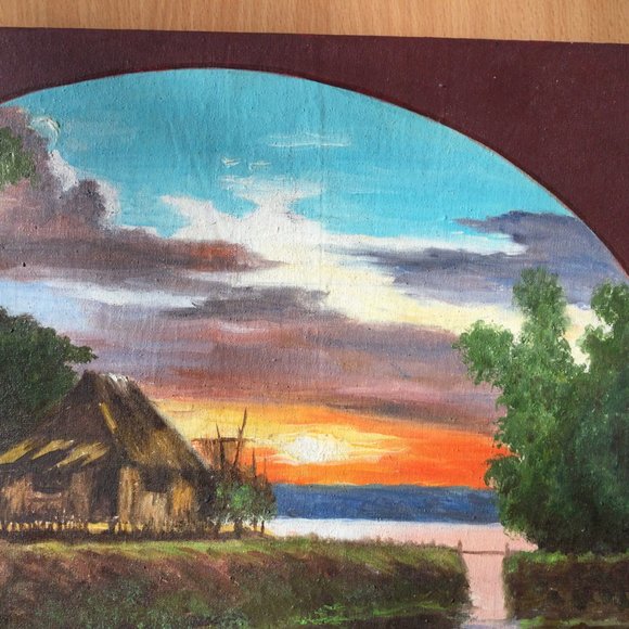 Landscape original painting 1984 Aurelio A Dizon  Philippines - Picture 3 of 8